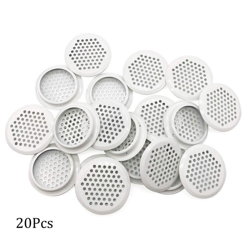 NACX 20Pcs Air Vents 53mm Circular Soffit Vent Stainless Steel Round Vent Mesh Hole Louver for Kitchen Bathroom Cabinet Wardrobe (White) - Image 3